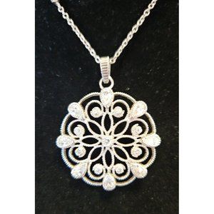Sterling Silver Open Circle Flower Necklace